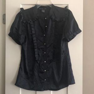 Sateen Short Sleeve Button Down Shirt.